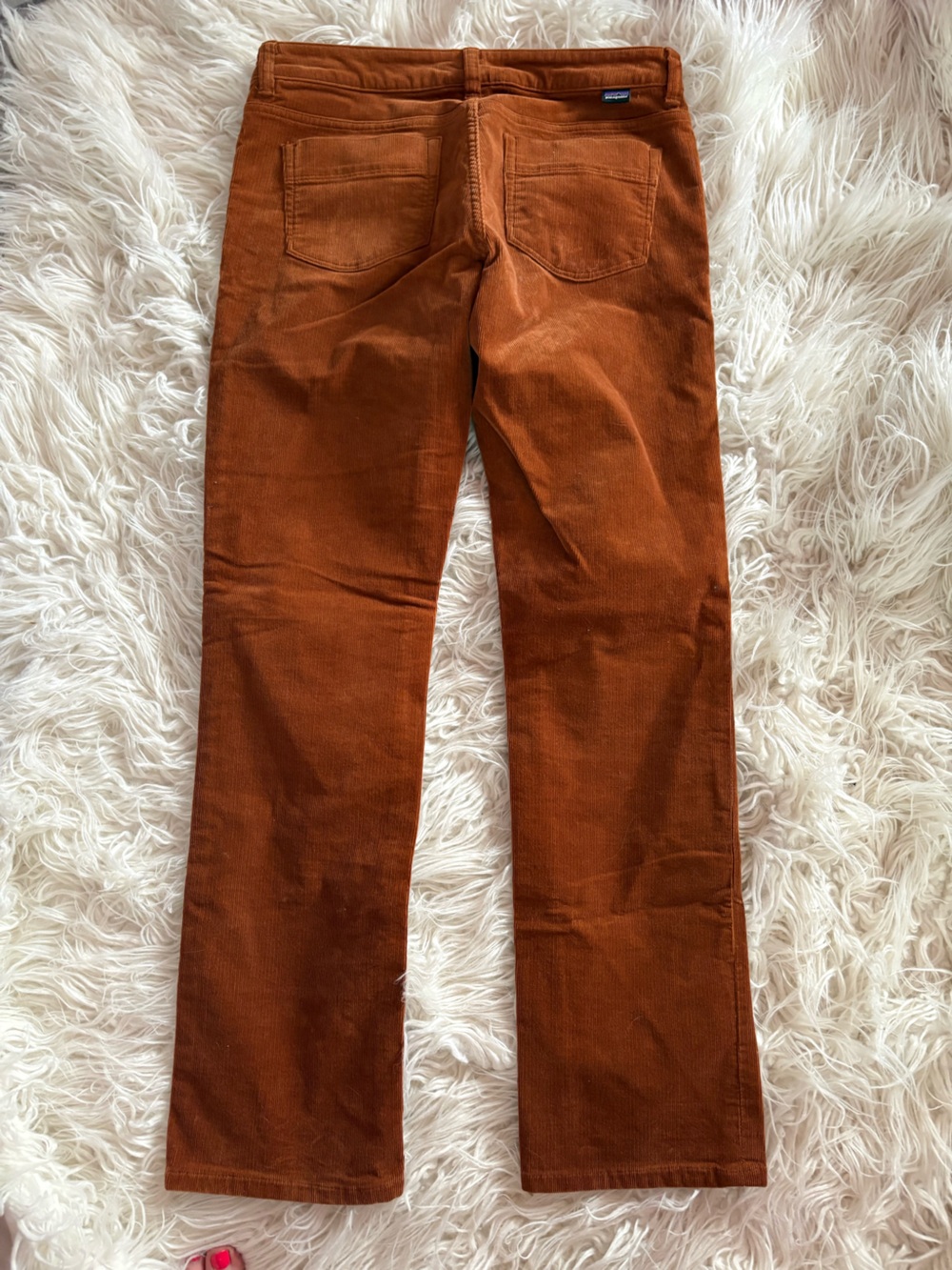 Patagonia Fitted Corduroy Pants Rust Orange Organic Cotton Size 27 - Picture 4 of 5